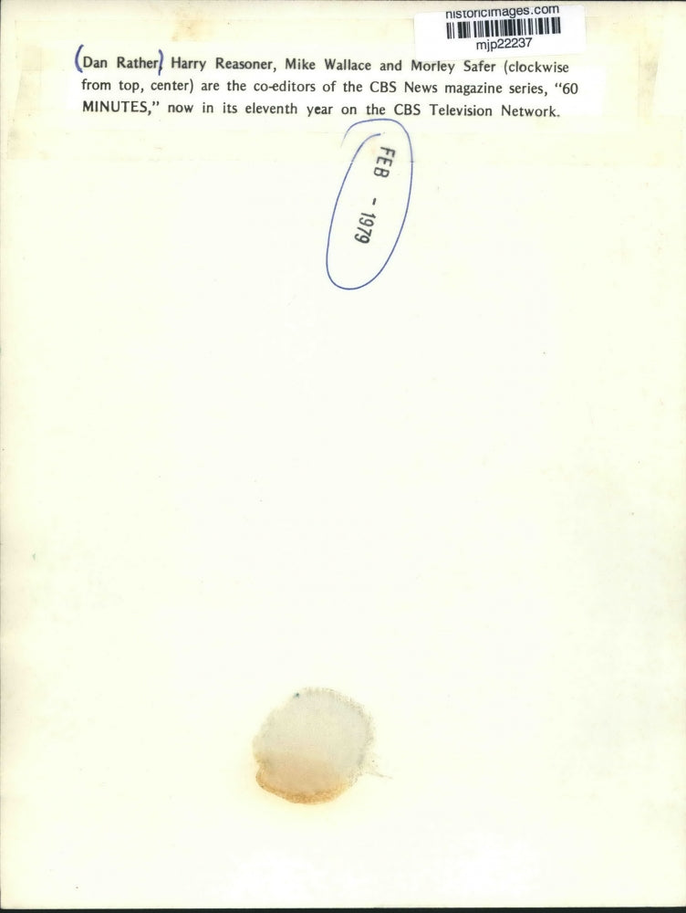 1979 Press Photo Dan Rather & cast of "60 Minutes" - mjp22237