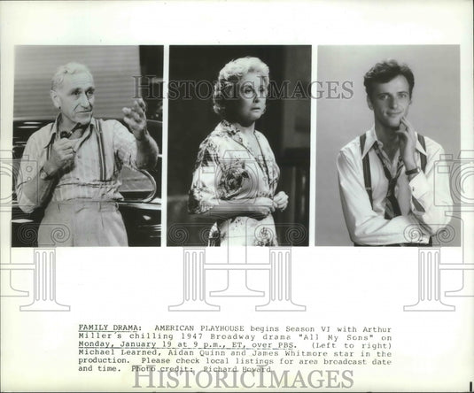 1987 Press Photo Aidan Quinn & others star in American Playhouse "All My Sons"- Historic Images