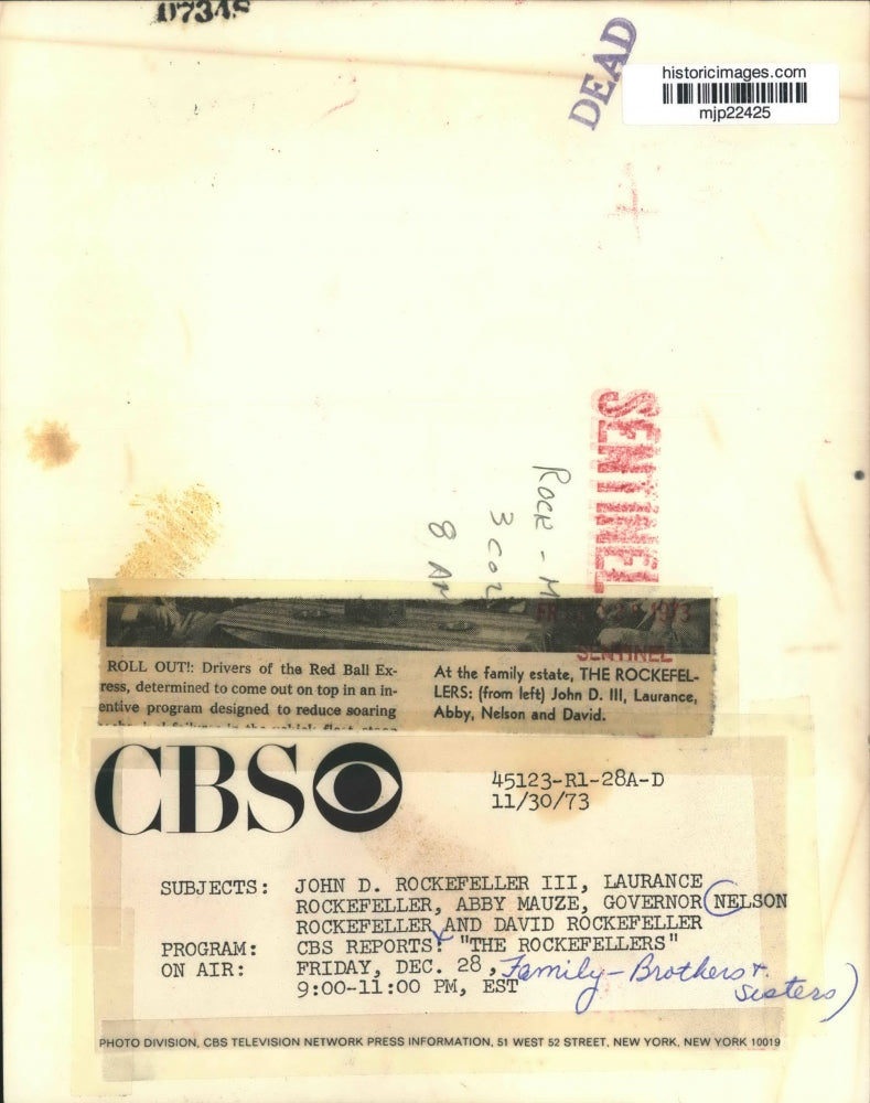 1973 Press Photo Governor Nelson Rockefeller With Brothers And Sister