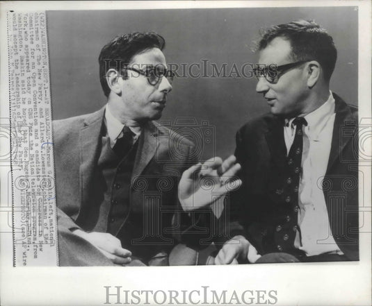 1968 Press Photo Marcus Raskin and Allard Lowenstein on CBS' Face the Nation.- Historic Images