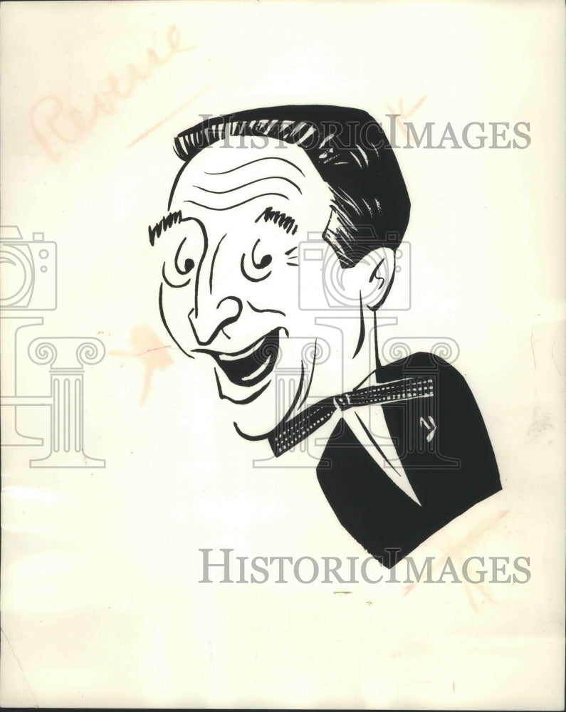 1956 Press Photo Caricature of Garry Moore, actor, by Lou James- Historic Images
