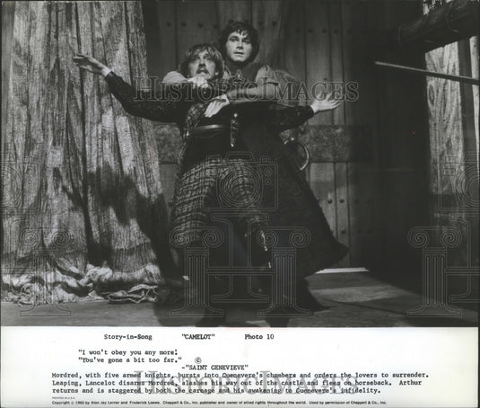 1960 Press Photo Franco Nero and Richard Harris in "Saint Genevieve"