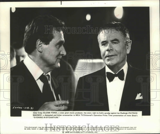 1978 Press Photo Glenn Ford & Patrick Macnee in "Evening In Byzantium"- Historic Images