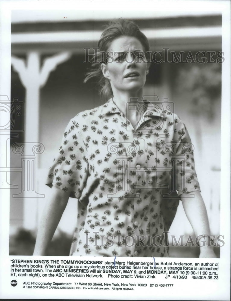 1993 Press Photo Marg Helgenberger in "Stephen King's The Tommyknockers"- Historic Images