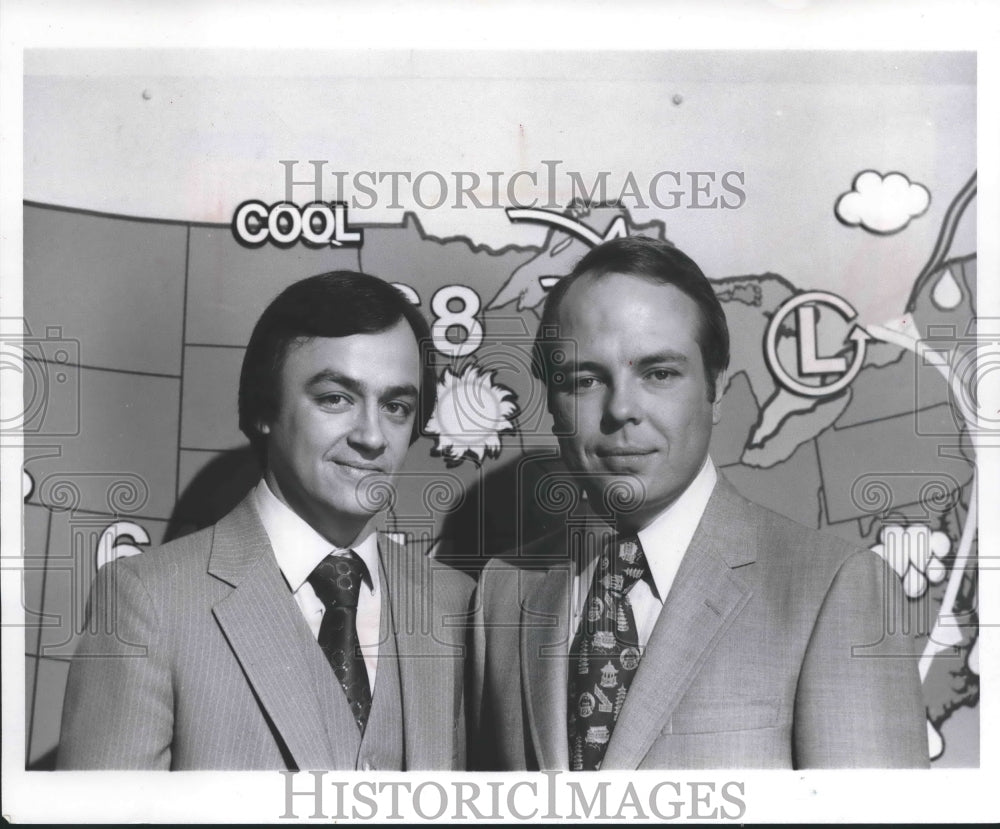 1980 Press Photo Meteorologists John Malan &amp; Tom Mahoney, WISN television- Historic Images