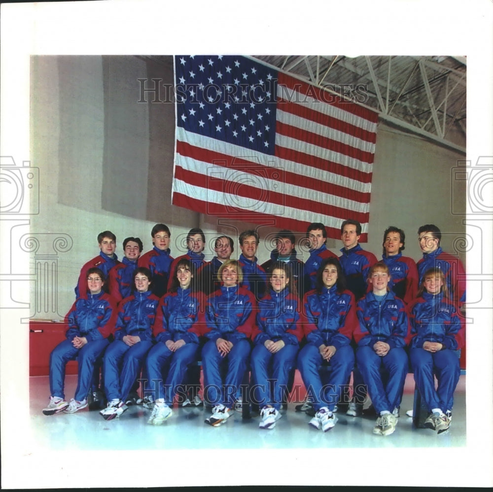 1994 Press Photo U.S. Speedskating Team, Winter Olympics 1994 - mjp27307- Historic Images