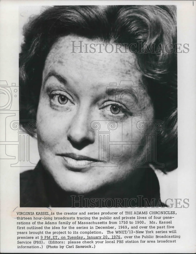 1976 Press Photo Virginia Kassel, creator/producer of &quot;The Adams Chronicles&quot;- Historic Images