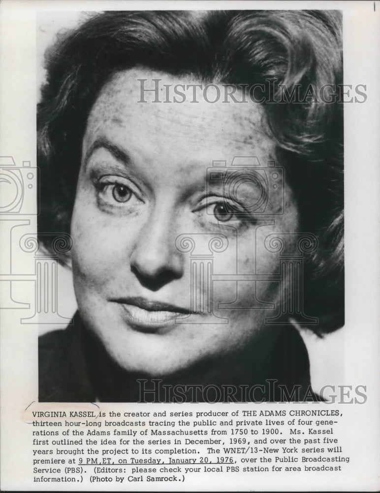 1976 Press Photo Virginia Kassel, creator/producer of "The Adams Chronicles"- Historic Images