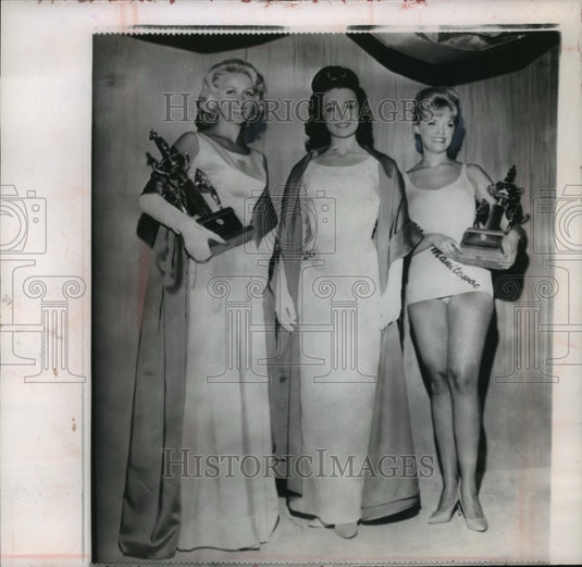 1965 Press Photo Miss Oshkosh, North Shore & Manitowoc at Miss Wisconsin Pageant- Historic Images