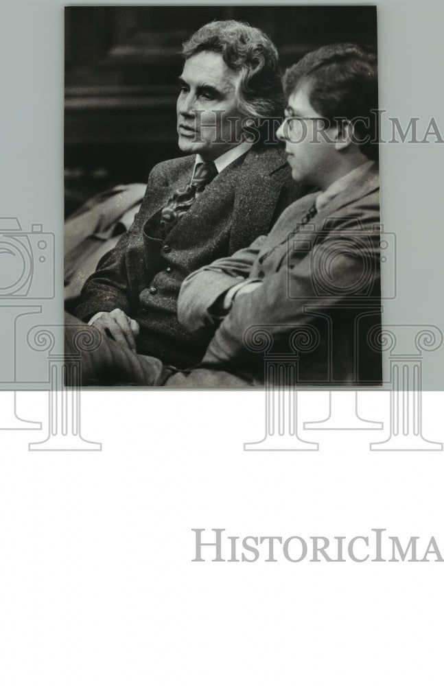 1980 Press Photo Conductor Kenneth Schermerhorn and attorney in divorce court- Historic Images