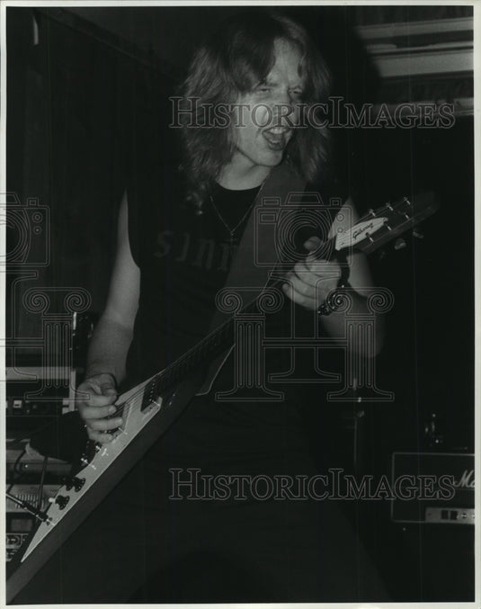 1981 Press Photo Chris Mack, guitarist for "Sinner" - mjp29593- Historic Images