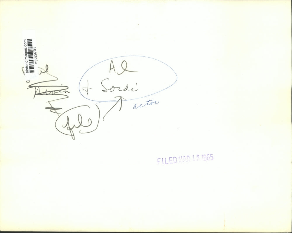 1962 Press Photo Actor Al Sordi and other