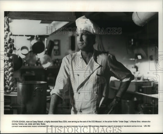 1992 Press Photo Steven Seagal in "Under Seige" - mjp29836- Historic Images