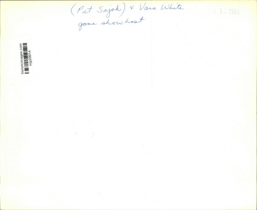 1985 Press Photo Game Show Host Pat Sajak And Vanna White - mjp29914