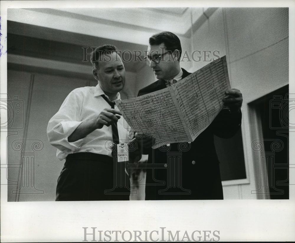 Press Photo Dave Kennedy (left) and Bob Sevanson, composer U.S.- Historic Images