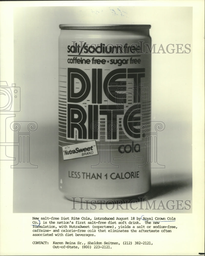 1983 Press Photo New Salt-Free Diet Rite Cola Advertisements - mjp31181