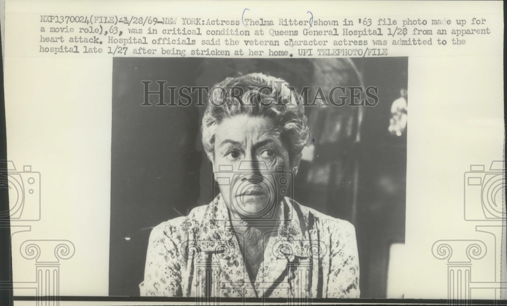 1963 Press Photo Actress Thelma Ritter in file photo for a movie roll- Historic Images