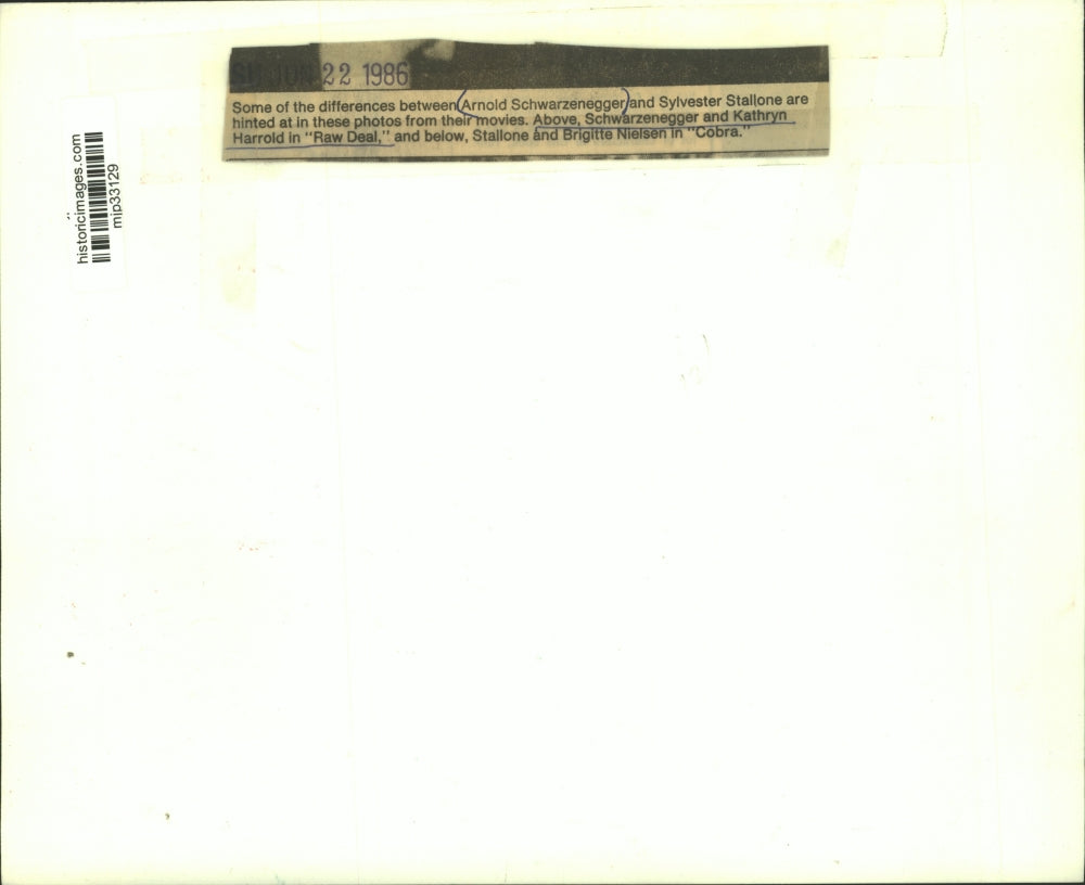 1986 Press Photo "Raw Deal" stars Arnold Schwarzenegger and Kathryn Harrold