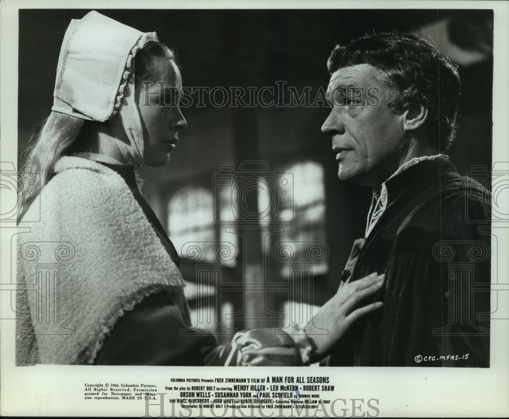1966 Press Photo Paul Scofield &amp; Susannah York star in &quot;A Man For All Seasons&quot;- Historic Images