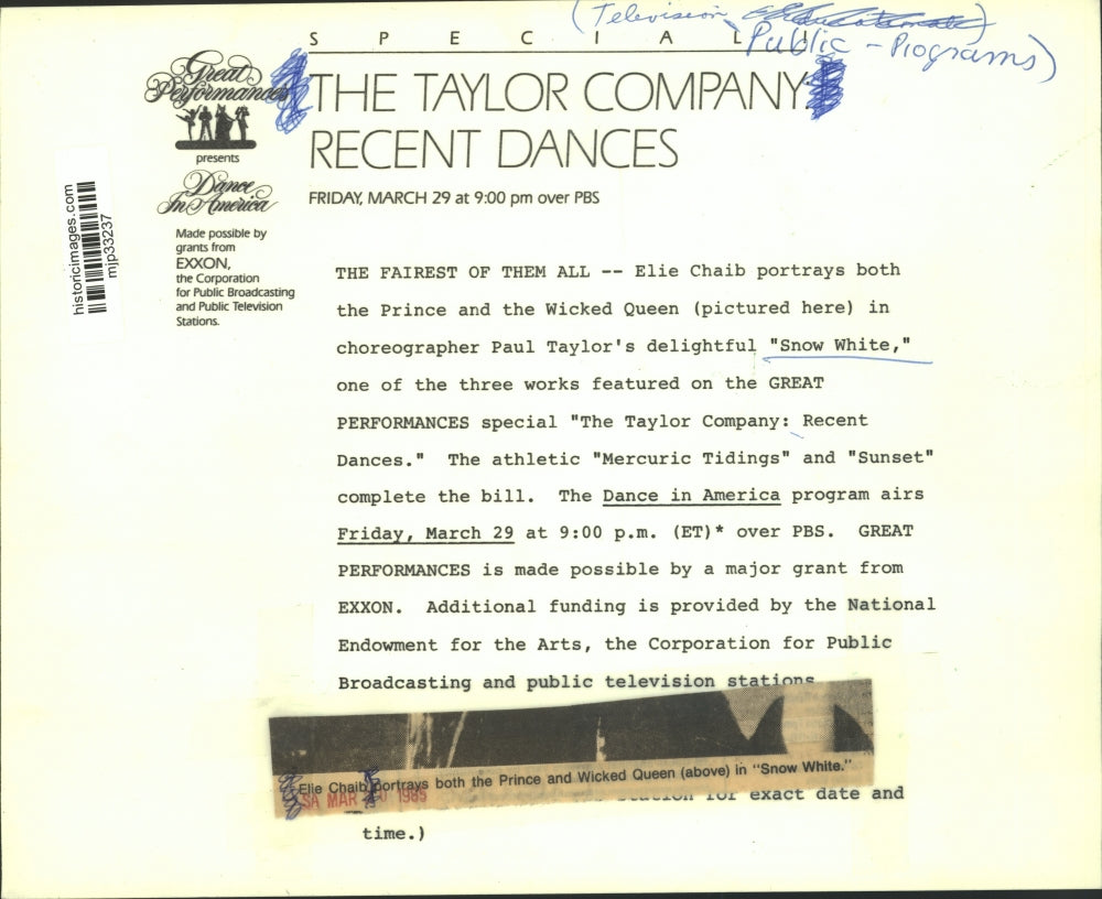 1985 Press Photo Elie Chaib plays the Wicked Queen in "Snow White" - mjp33237