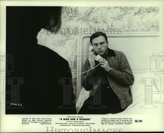 1966 Press Photo Jean-Louis Trintignant acts in movie "A Man and a Woman"- Historic Images