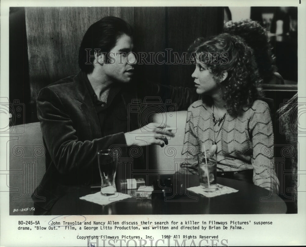 1981 Press Photo John Travolta and Nancy Allen star in "Blow Out." - mjp33322- Historic Images