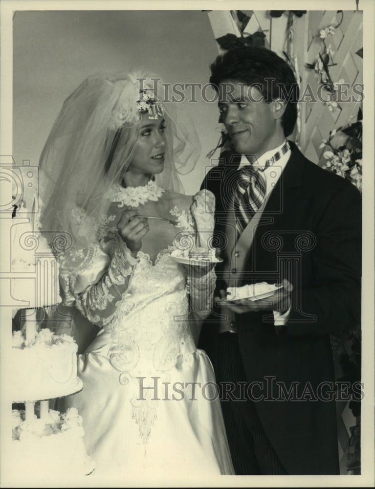 1988 Press Photo Michele Greene and Scott Valentine in &quot;Going to the Chapel&quot;- Historic Images