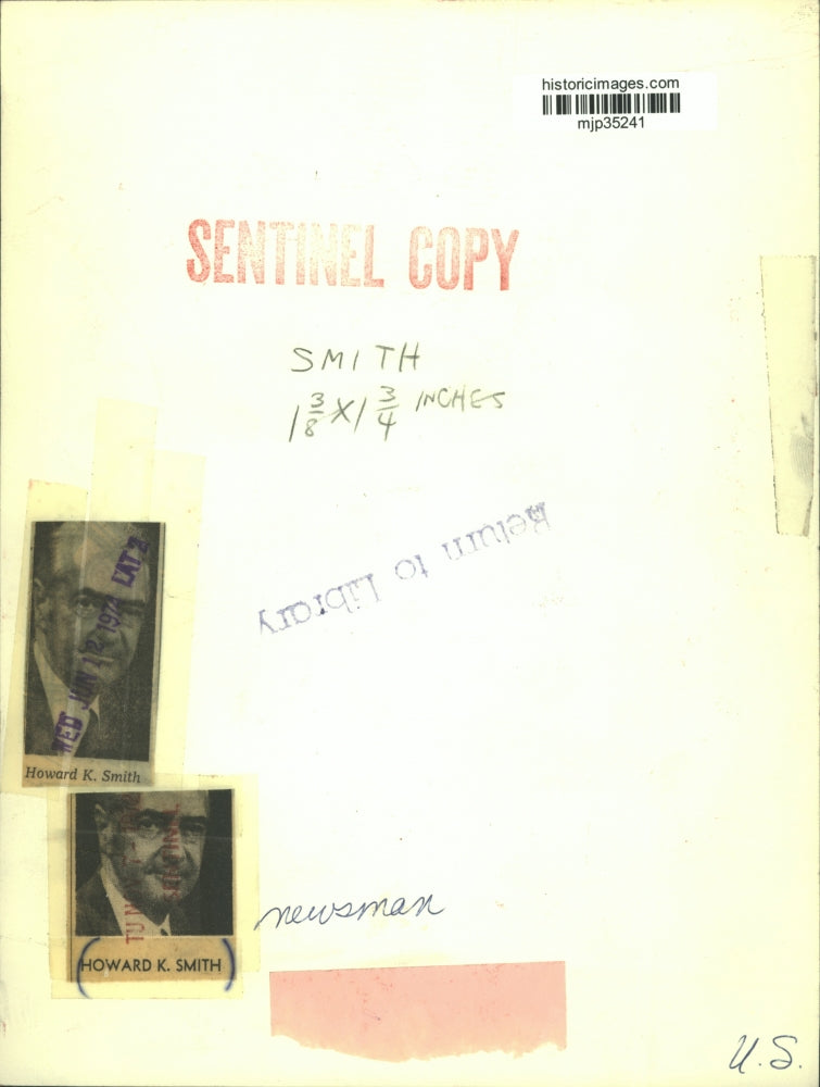 1974 Press Photo Newsman, Howard K. Smith on set with another commentator