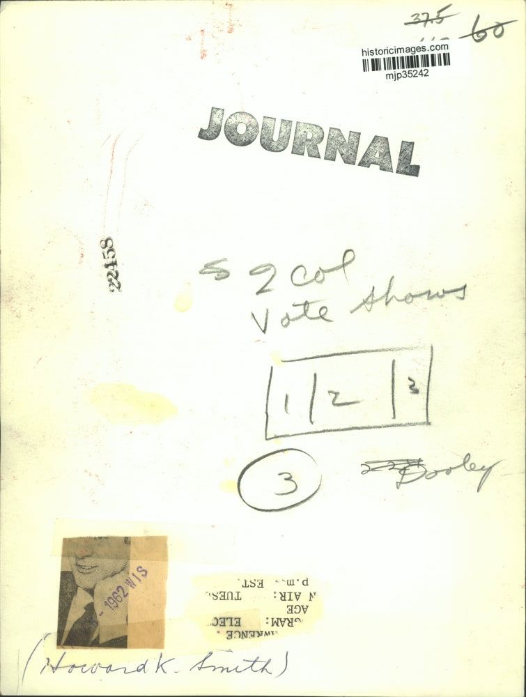 1962 Press Photo Howard K. Smith, correspondent - mjp35242