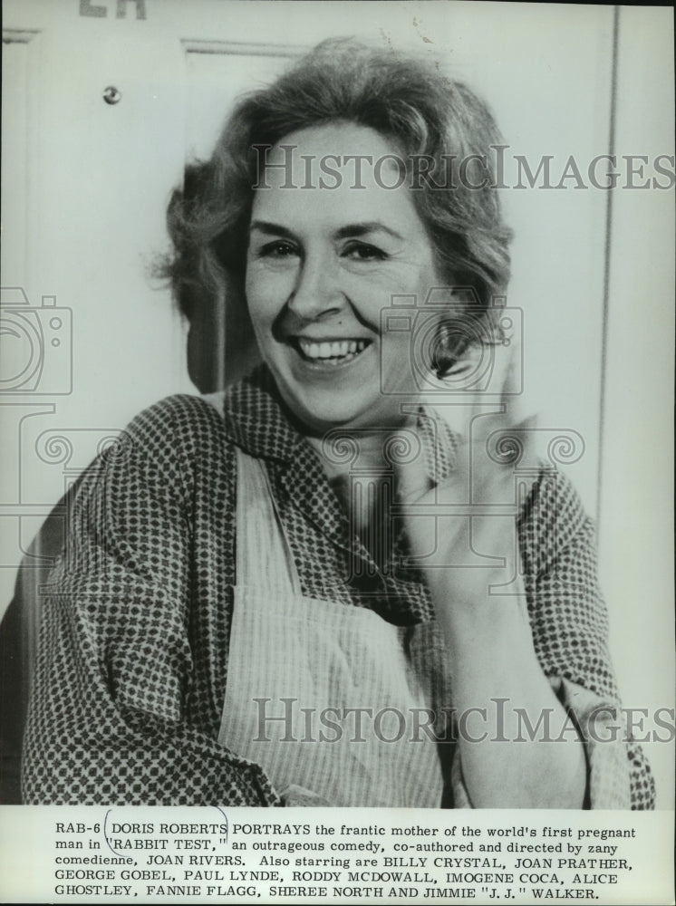 Press Photo Actress Doris Roberts stars in the comedy movie, &quot;Rabbit Test&quot;- Historic Images