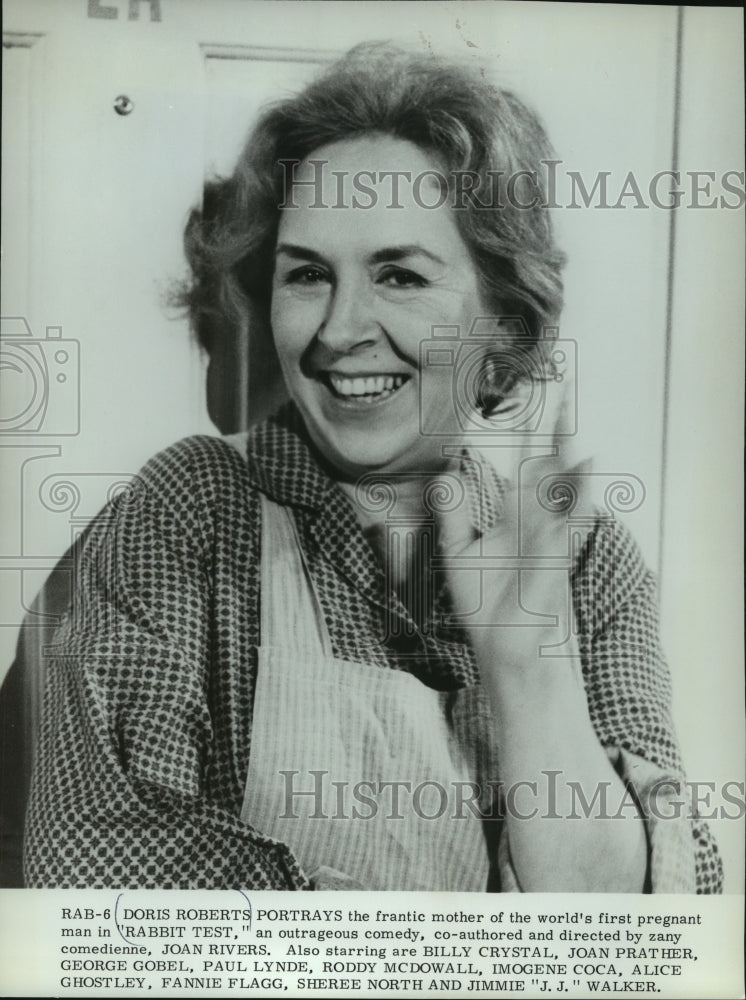 Press Photo Actress Doris Roberts stars in the comedy movie, "Rabbit Test"- Historic Images