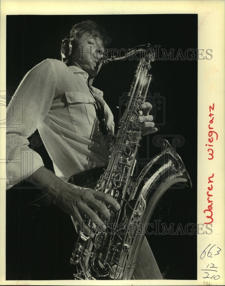 1980 Press Photo Sweet Bottom, Jazz Group member, saxophonist, Vito Wiegratz- Historic Images