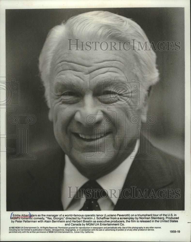1982 Press Photo Eddie Albert stars in "Yes, Giorgio" from MGM/UA - mjp37626- Historic Images
