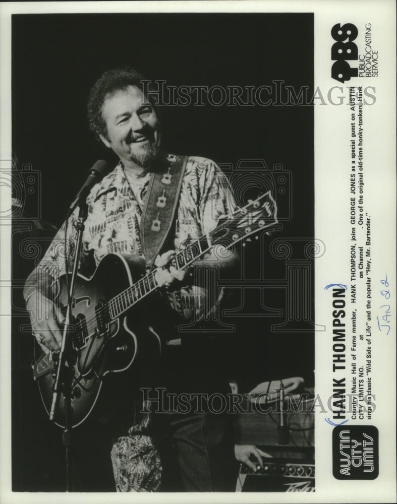 1980 Press Photo Hank Thompson Is Special Guest On 'Austin City Limits'- Historic Images