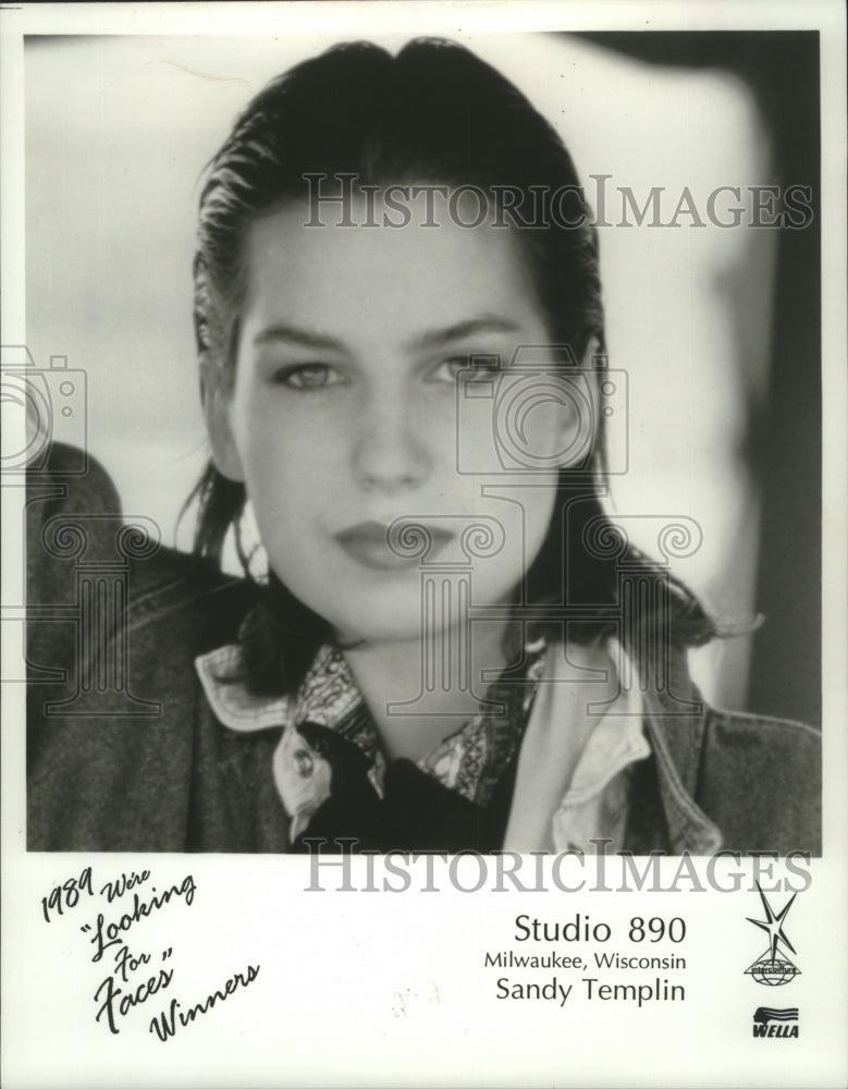 1989 Press Photo &#39;Looking For Faces&#39; Model Winner Sandy Templin In Milwaukee- Historic Images