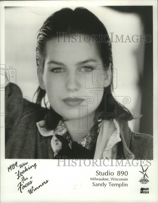 1989 Press Photo 'Looking For Faces' Model Winner Sandy Templin In Milwaukee- Historic Images