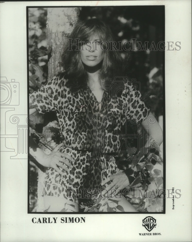 1981 Press Photo Carly Simon, adult contemporary singer, songwriter and musician- Historic Images