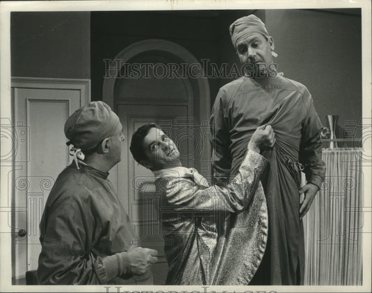 1967 Press Photo Stephen Strimpell, John McGiver, Paul Smith in 