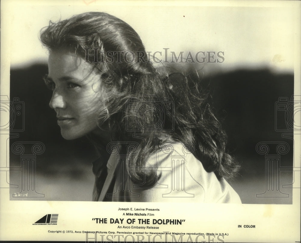 1973 Press Photo Trish Van Devere stars in The Day of the Dolphin. - mjp38559- Historic Images