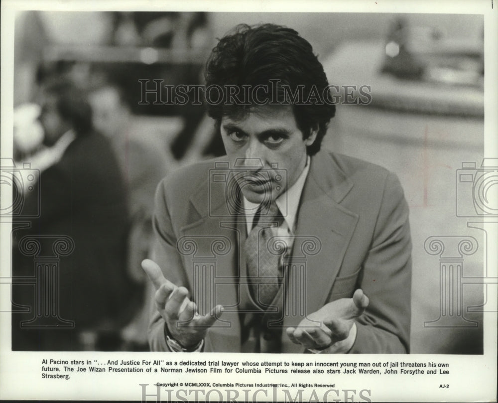 1979 Press Photo Al Pacino in a scene from And Justice for All. - mjp38593- Historic Images