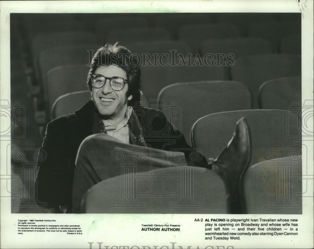 1982 Press Photo Actor Al Pacino as Ivan Travalian in the Film &quot;Author! Author!&quot;- Historic Images