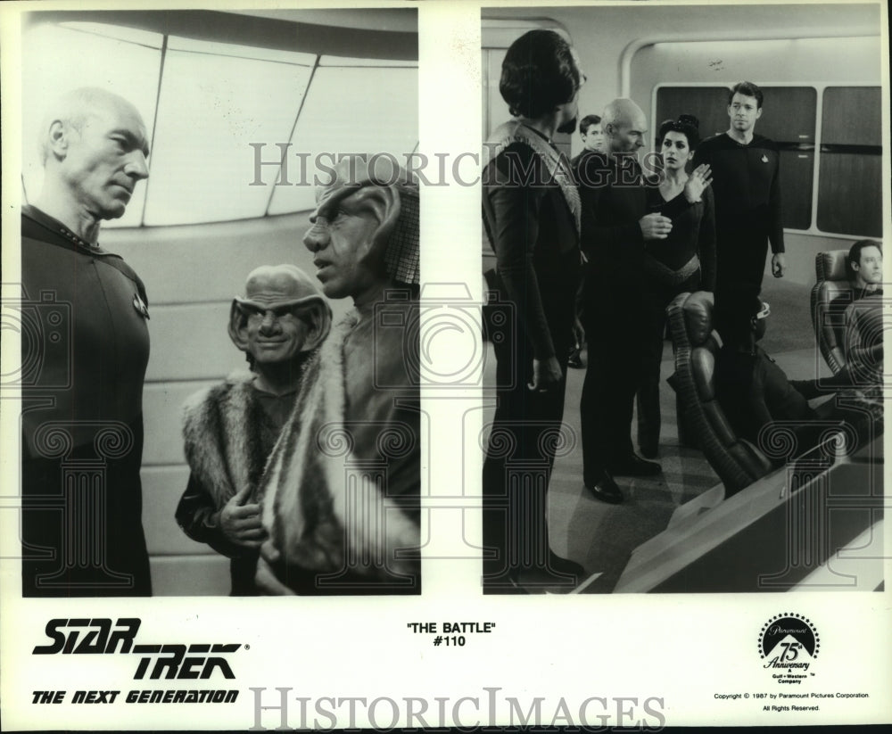 1987 Press Photo Patrick Stewart in episode of &quot;Star Trek: The Next Generation&quot;- Historic Images