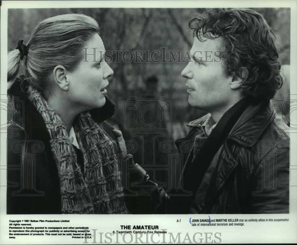 1981 Press Photo John Savage and Marthe Keller star in The Amateur. - mjp40104- Historic Images