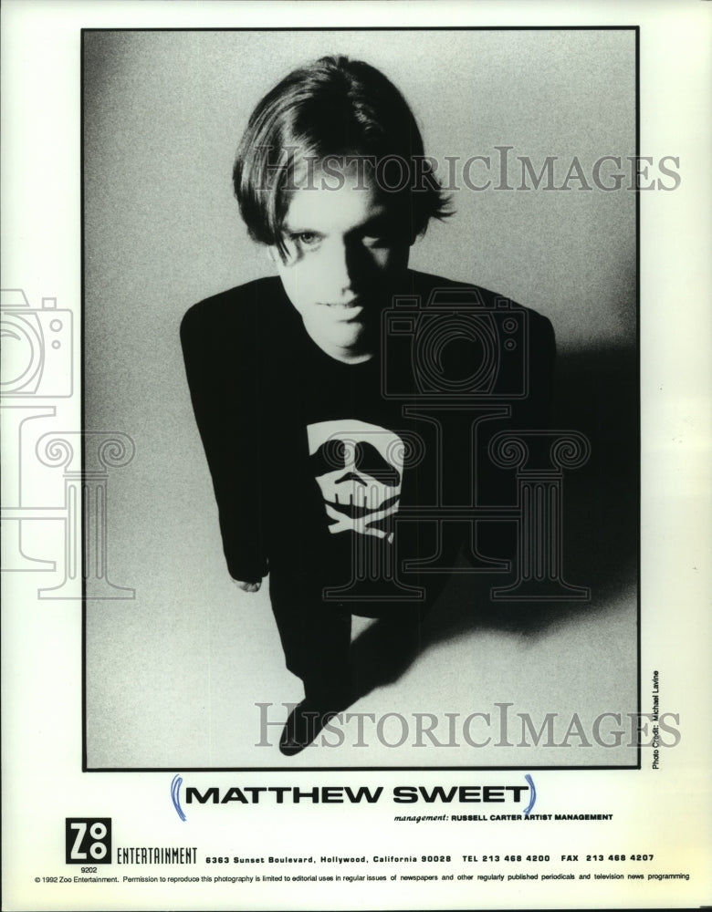 1992 Press Photo Entertainer Matthew Sweet - mjp40502- Historic Images