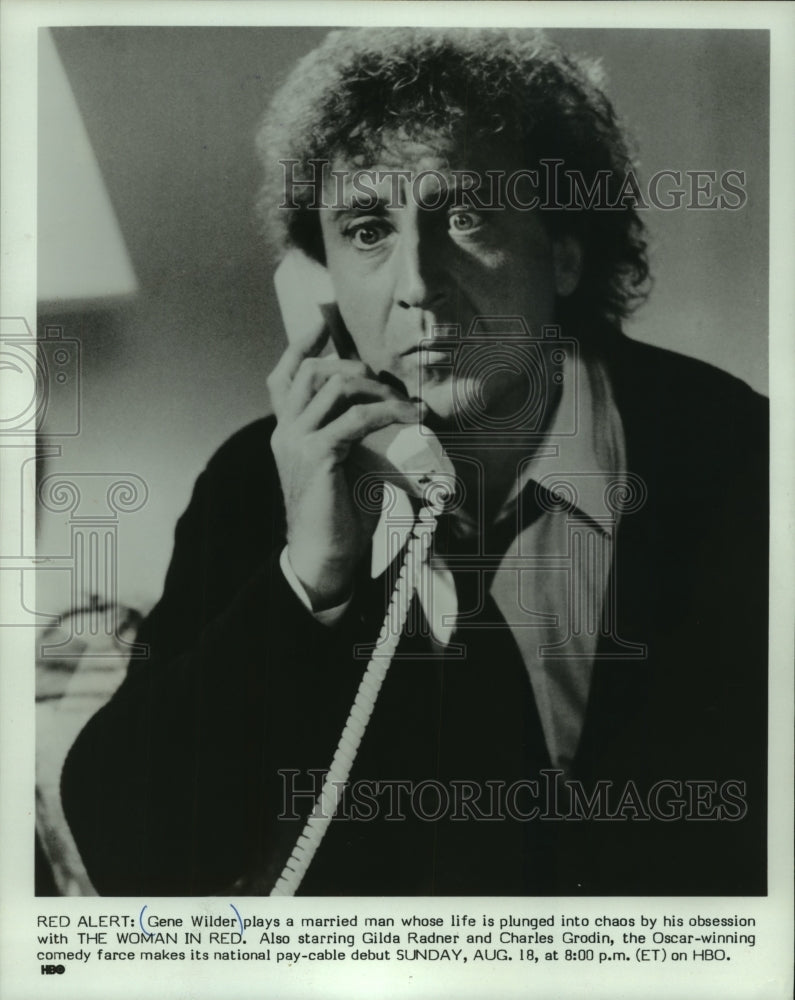 1985 Press Photo Gene WIlder Plays A Married Man In &#39;The Woman In Red&#39;- Historic Images