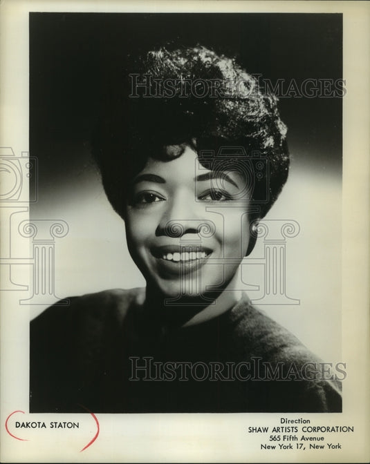 1961 Press Photo Singer Dakota Staton - mjp41042- Historic Images
