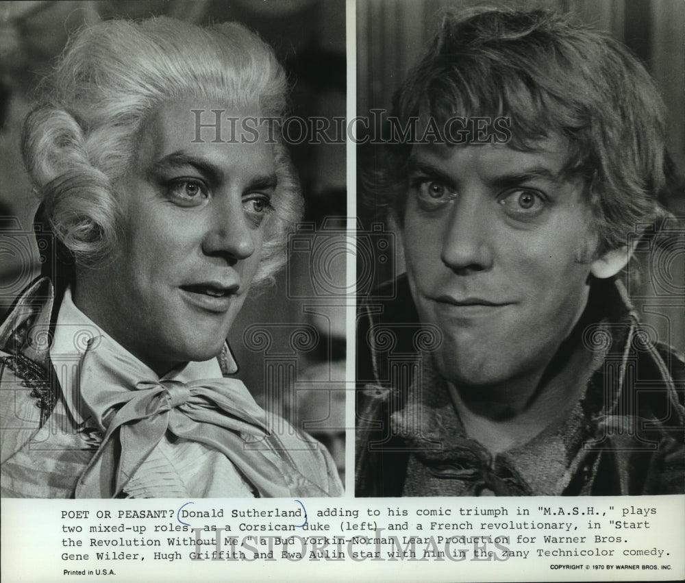 1970 Press Photo Donald Sutherland in &quot;Start the Revolution Without Me&quot;- Historic Images