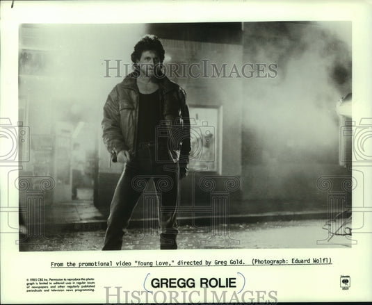 1985 Press Photo Singer Rolie from video "Young Love" - mjp41453- Historic Images