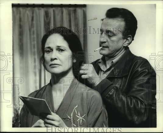 1971 Press Photo George C. Scott & Colleen Dewhurst star in "The Last Run"- Historic Images