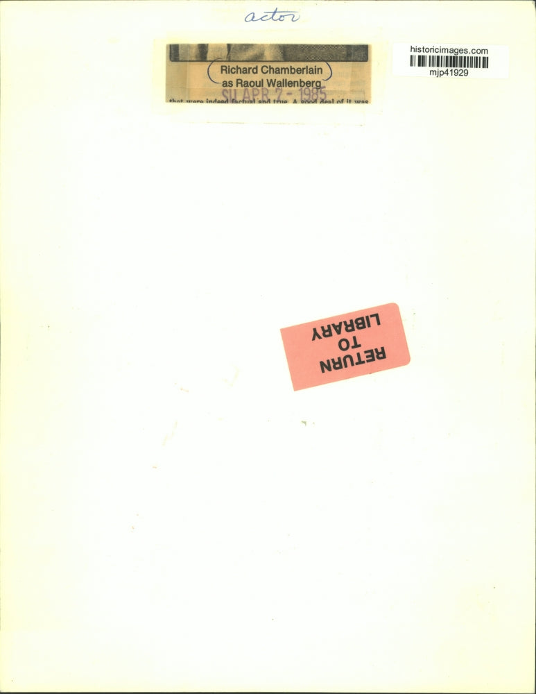 1985 Press Photo actor Richard Chamberlain as Raoul Wallenberg - mjp41929